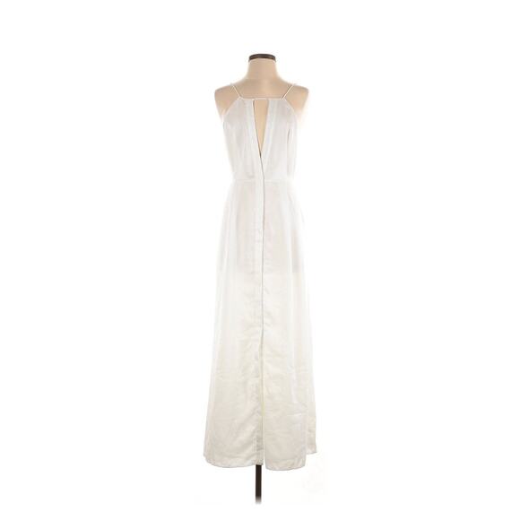 NWT Finders Keepers Kahlo Bridal White Maxi Keyhole Strap Satin Plunge Dress S - Picture 1 of 5